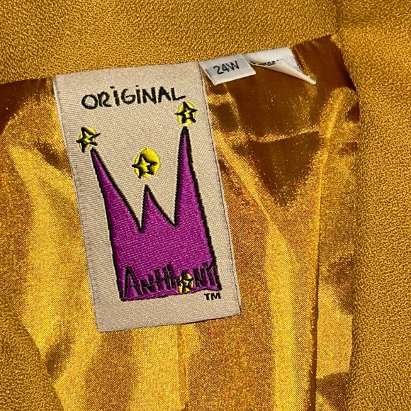 Antthony Golden Mustard Button-Front Blazer Jacket Skirt Suit Combo - Picture 8 of 10